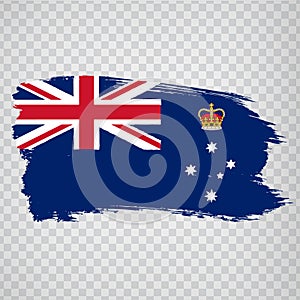 Flag of Victoria brush strokes. FlagÃÂ State of Victoria on transparent background. Austral photo